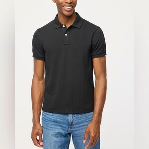 NWT J.crew Factory Flex piqué polo shirt in black